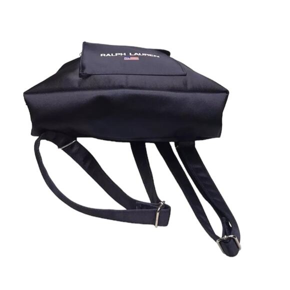 Ralph Lauren Polo Sport blue Silky Backpack Bag 13" X 10" X 3" Flag 90's Y2K - Picture 4 of 4